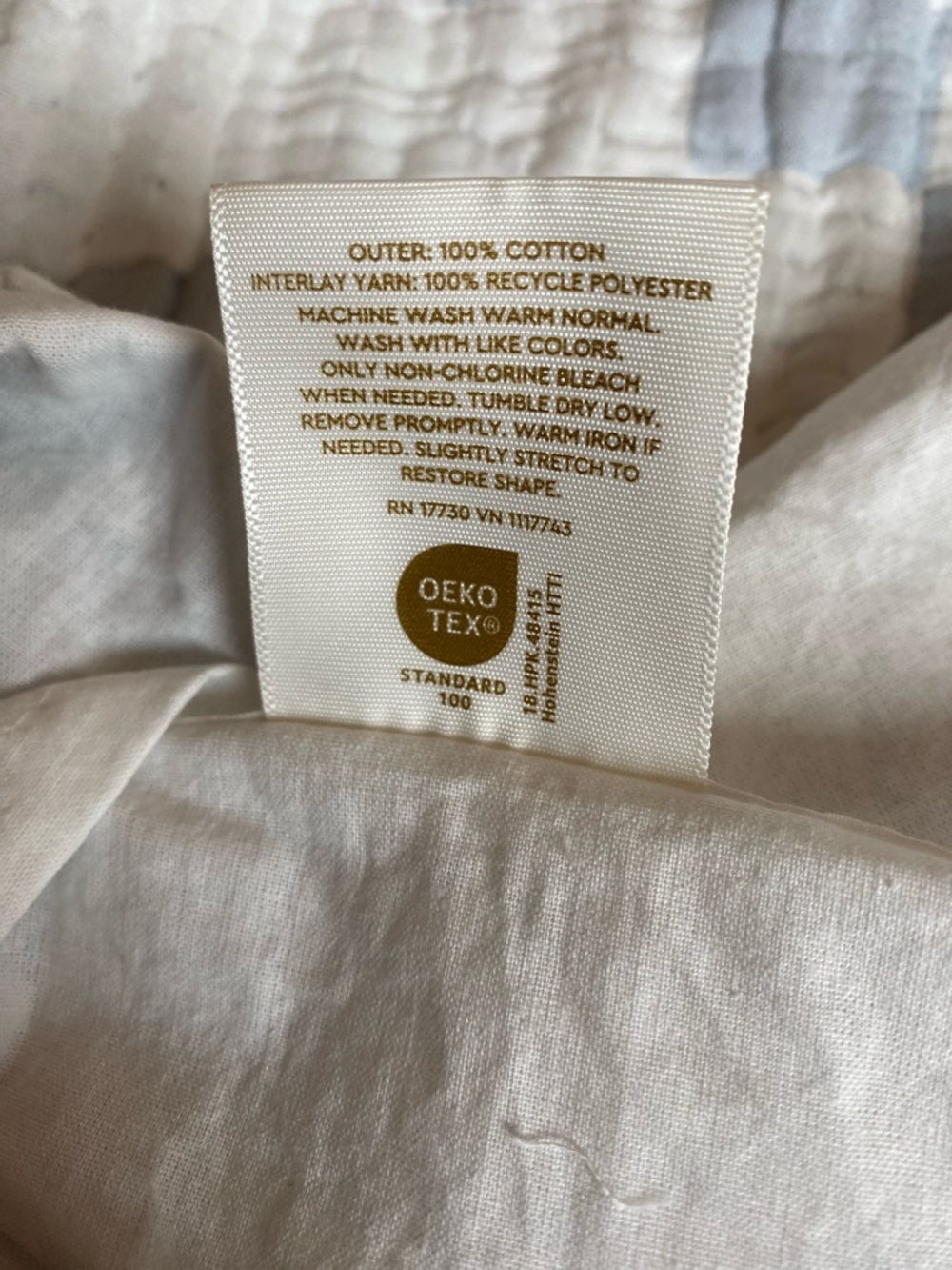 Threshold Cream and Light Blue Quilted Pillow Sham Set - Picture 4 of 5